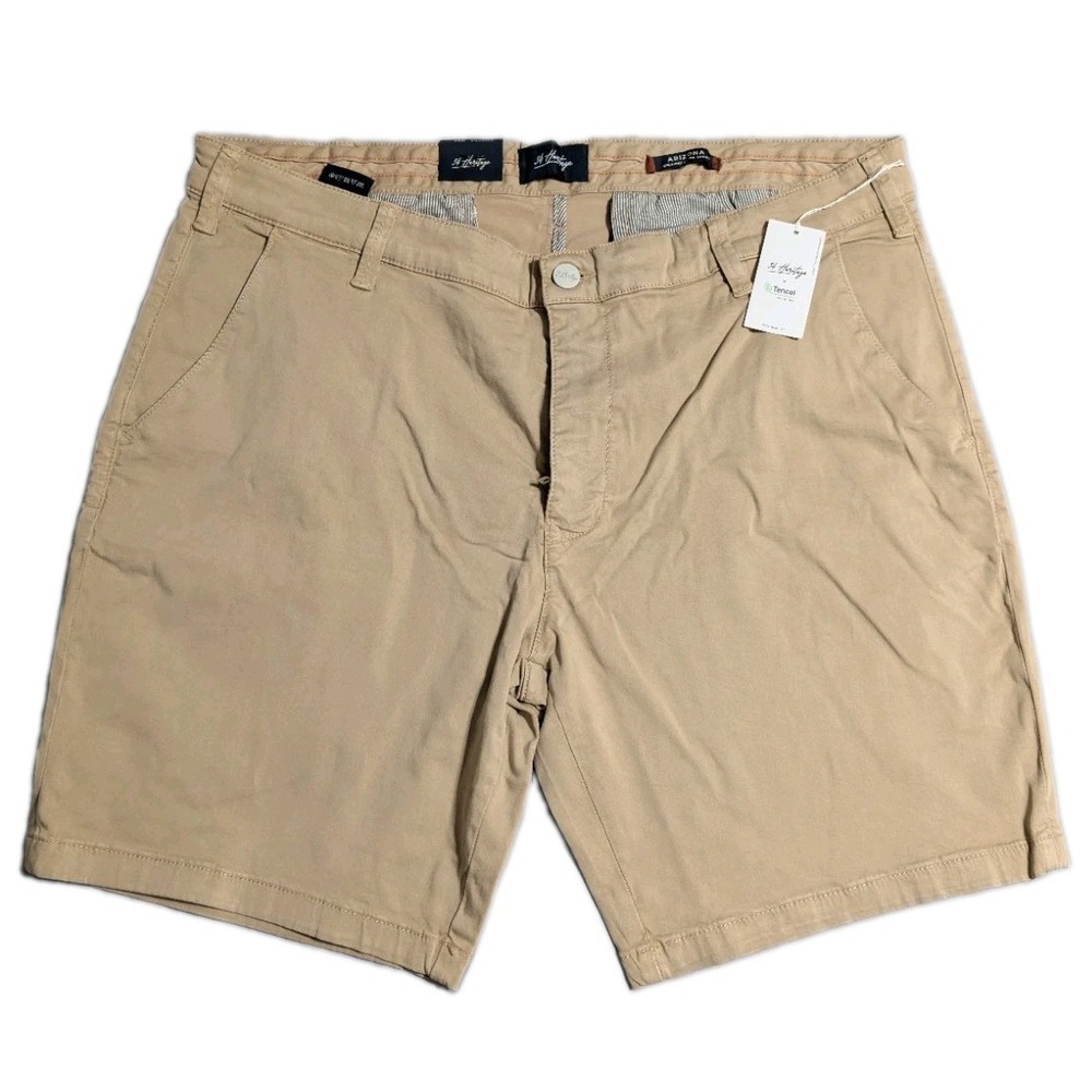 34 Heritage Arizona Chino Shorts Mens 40 Tan Tencel Stretch NWT 9" Inseam